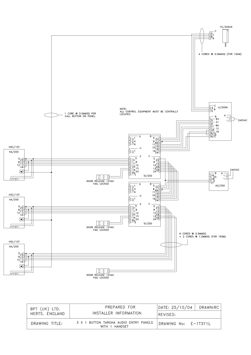 bpt wiring diagrams - system 200